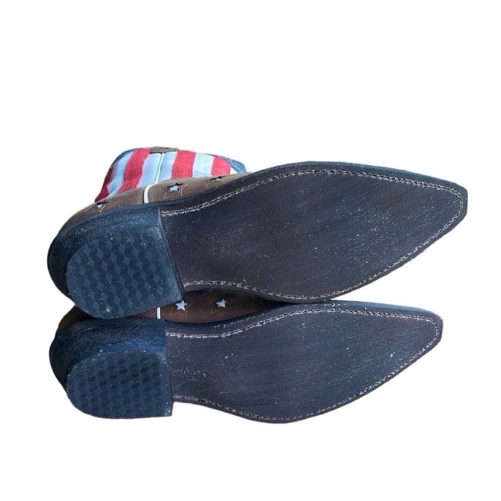 Rockin Country Western Patriotic American Flag Star Spangled Men’s Cowboy Boots - Picture 3 of 4